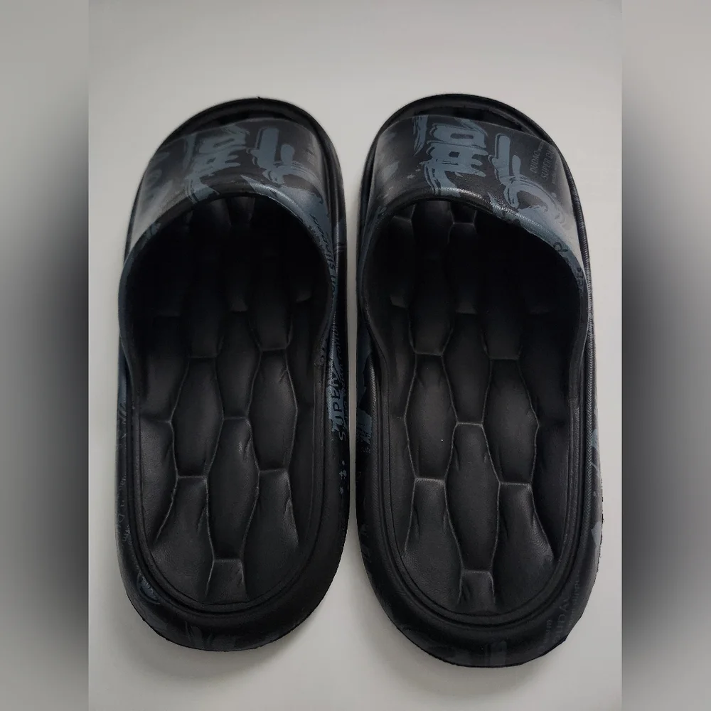 Men's Black and Gray House Shoes Sandals Flip Flops Size‎ 42-43